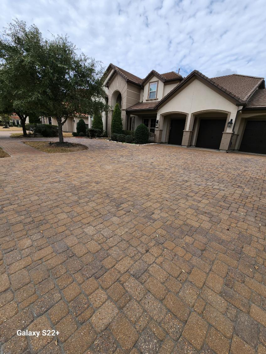 Paver driveway installation by Luxury Pavers