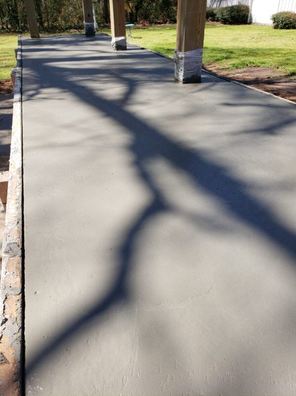 Brick-pattern paver driveway